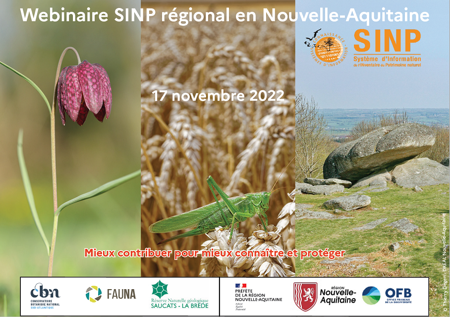 Webinaire régional SINP en Nouvelle-Aquitaine du 17 novembre 2022
