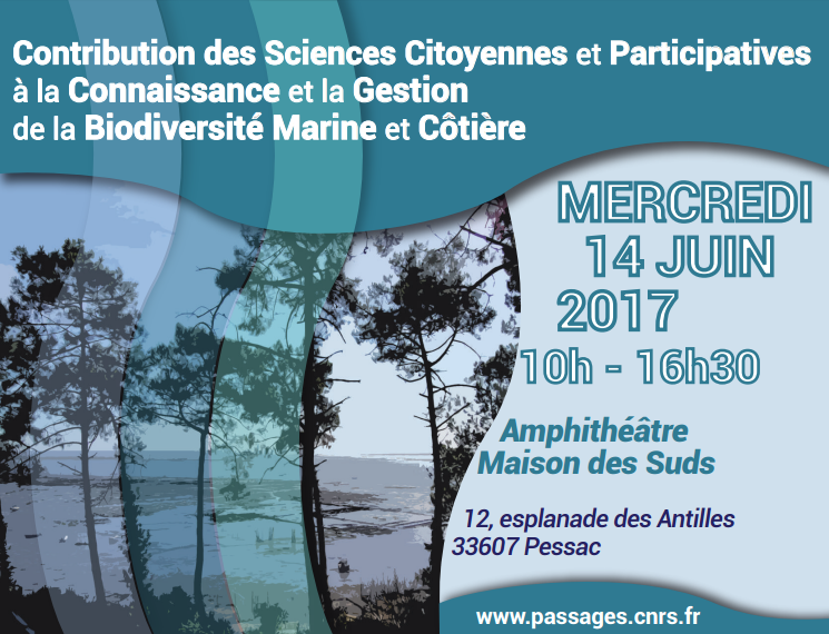 Journée d'étude Contribution des sciences participatives  sur la biodiversité marine et côtière le 14 juin 2017 à Pessac
