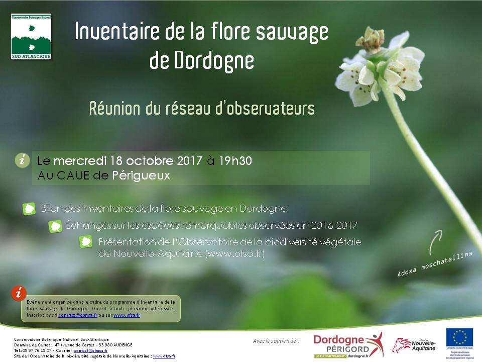 Inventaire de la flore de Dordogne - Réunion des observateurs le 18 oct. 2017