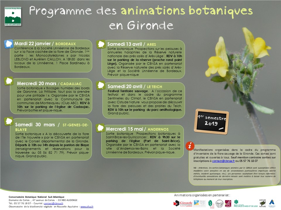 Programme des animations botaniques en Gironde - Printemps 2019 (jpg)