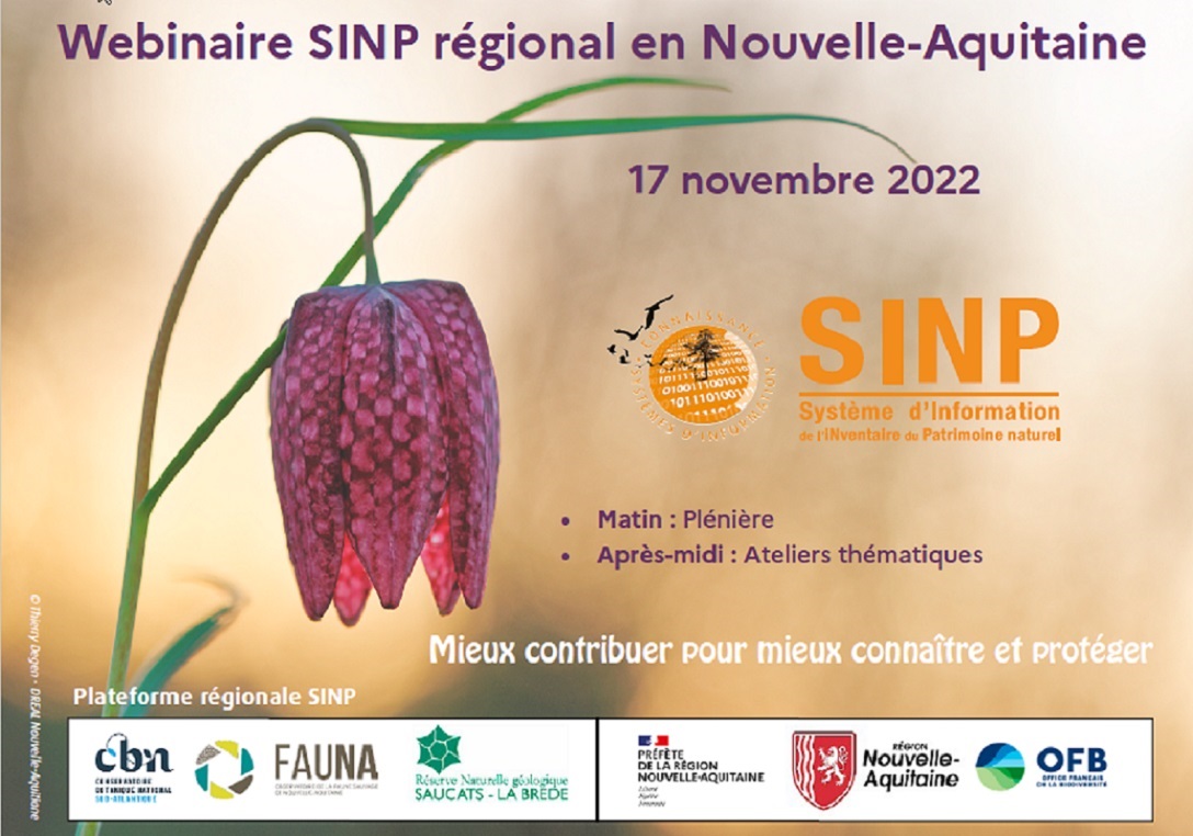 Webinaire SINP en Nouvelle-Aquitaine le 17 novembre 2022