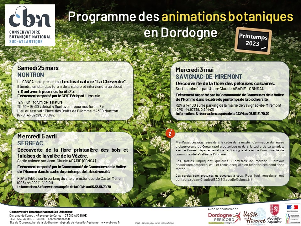CBNSA 2023 - Animations botaniques Dordogne 1er semestre jpg