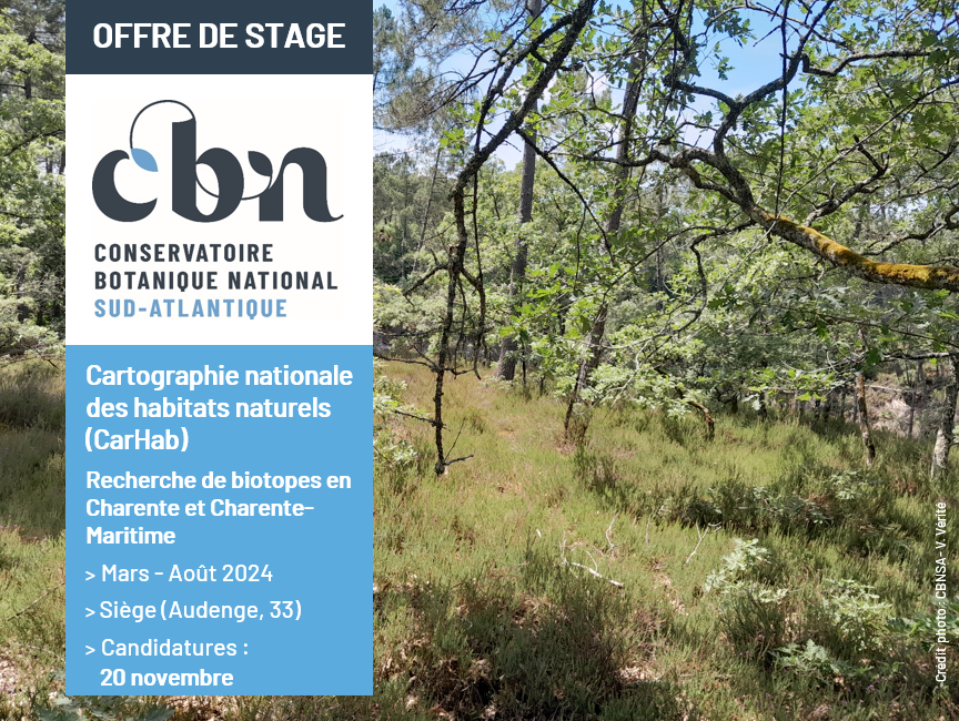 Stage 2024 - Cartographie nationale des habitats naturels (CarHab) : recherche de biotopes en Charente et Charente-Maritime