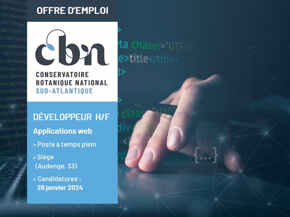 Offre d'emploi - Un développeur d'applications web H/F pour le CBN Sud-Atlantique