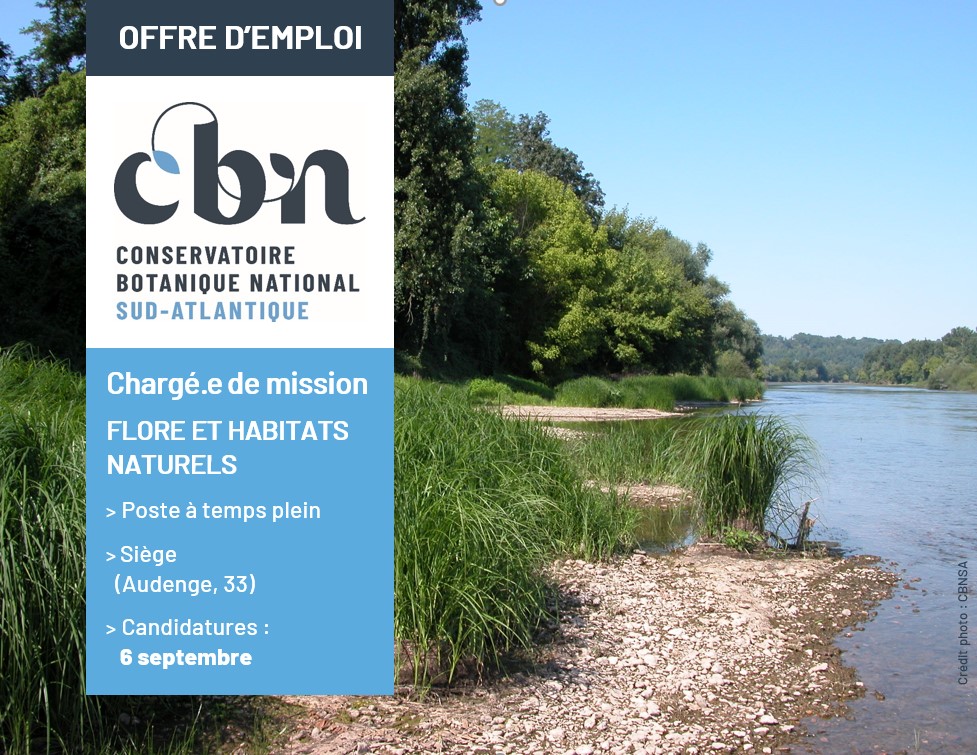 Offre d'emploi - Un(e) chargé(e) de mission flore et habitats pour le CBN Sud-Atlantique