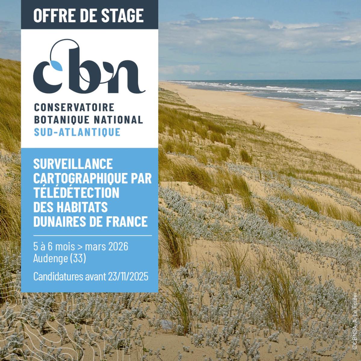 Stage 2026 - Surveillance cartographique par télédétection des habitats dunaires